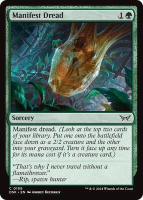 Manifest Dread card from Duskmourn: House of Horror
