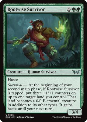 Rootwise Survivor card from Duskmourn: House of Horror