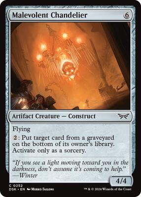 Malevolent Chandelier card from Duskmourn: House of Horror