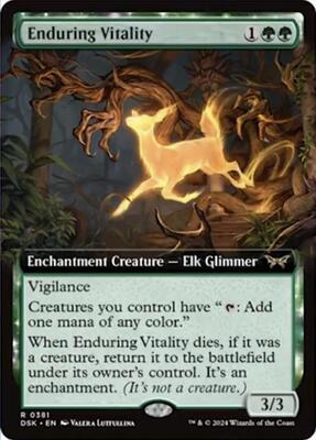 Enduring Vitality (Extended Art) card from Duskmourn: House of Horror