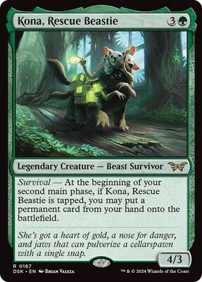 Kona, Rescue Beastie (0187) card from Duskmourn: House of Horror