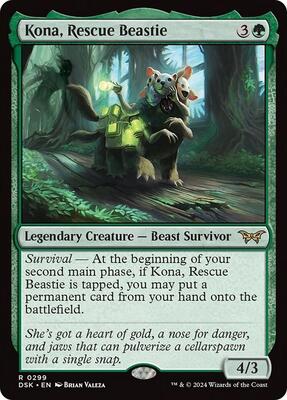 Kona, Rescue Beastie (0299) card from Duskmourn: House of Horror