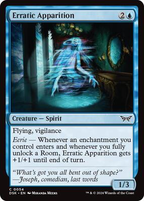Erratic Apparition card from Duskmourn: House of Horror