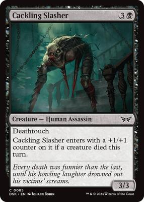 Cackling Slasher card from Duskmourn: House of Horror