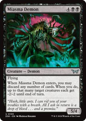 Miasma Demon card from Duskmourn: House of Horror