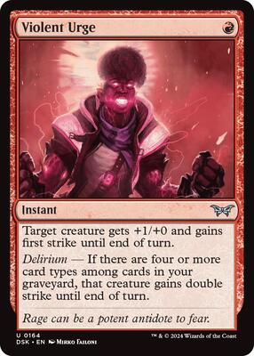 Violent Urge card from Duskmourn: House of Horror