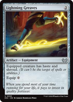 Lightning Greaves card from Commander: Duskmourn: House of Horror