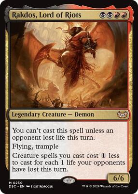 Rakdos, Lord of Riots card from Commander: Duskmourn: House of Horror