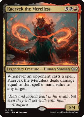 Kaervek the Merciless card from Commander: Duskmourn: House of Horror