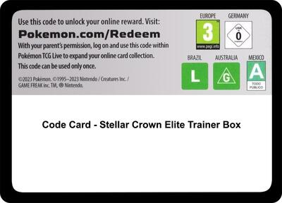 Code Card - Stellar Crown Elite Trainer Box card from SV07: Stellar Crown