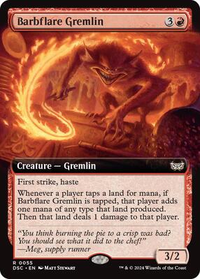 Barbflare Gremlin (Extended Art) card from Commander: Duskmourn: House of Horror