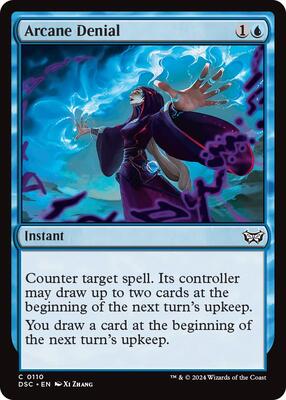 Arcane Denial card from Commander: Duskmourn: House of Horror