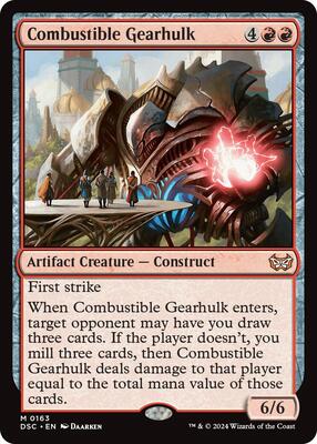 Combustible Gearhulk card from Commander: Duskmourn: House of Horror