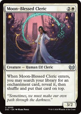 Moon-Blessed Cleric card from Commander: Duskmourn: House of Horror
