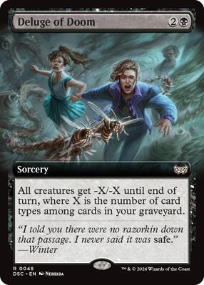 Deluge of Doom (Extended Art) card from Commander: Duskmourn: House of Horror