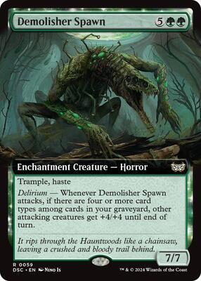 Demolisher Spawn (Extended Art) card from Commander: Duskmourn: House of Horror