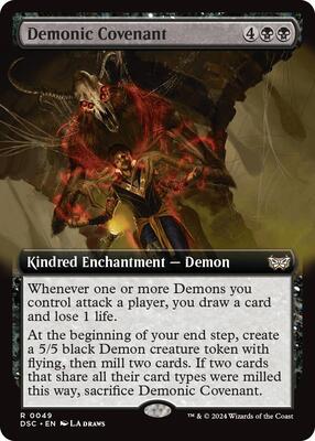 Demonic Covenant (Extended Art) card from Commander: Duskmourn: House of Horror