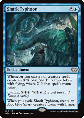 Shark Typhoon card from Commander: Duskmourn: House of Horror