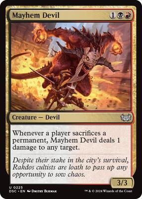 Mayhem Devil card from Commander: Duskmourn: House of Horror