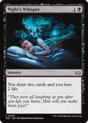 Night's Whisper card from Commander: Duskmourn: House of Horror