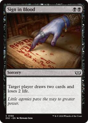 Sign in Blood card from Commander: Duskmourn: House of Horror