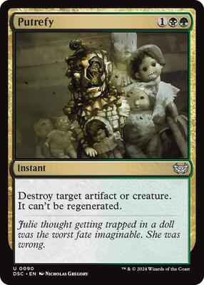 Putrefy card from Commander: Duskmourn: House of Horror