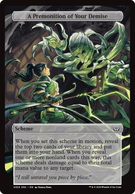 A Premonition of Your Demise (Full Art) card from Archenemy: Duskmourn