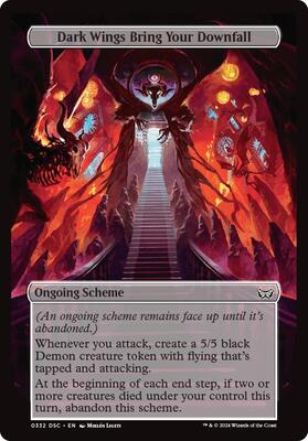 Dark Wings Bring Your Downfall (Full Art) card from Archenemy: Duskmourn