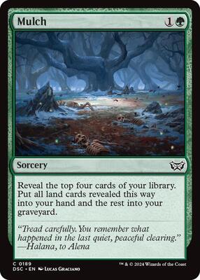 Mulch card from Commander: Duskmourn: House of Horror