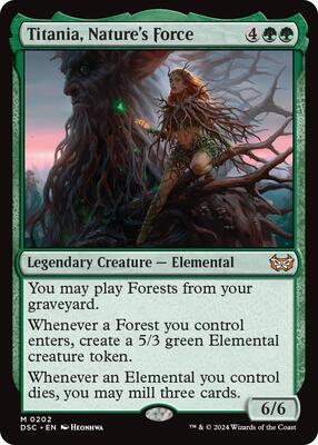 Titania, Nature's Force card from Commander: Duskmourn: House of Horror