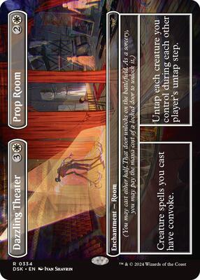 Dazzling Theater // Prop Room (Borderless) card from Duskmourn: House of Horror