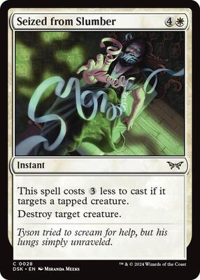 Seized from Slumber card from Duskmourn: House of Horror