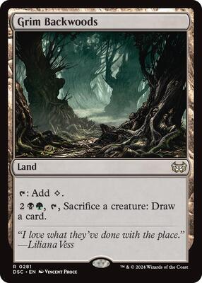 Grim Backwoods card from Commander: Duskmourn: House of Horror
