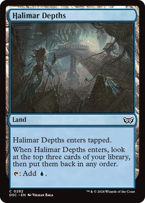Halimar Depths card from Commander: Duskmourn: House of Horror