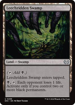 Leechridden Swamp card from Commander: Duskmourn: House of Horror