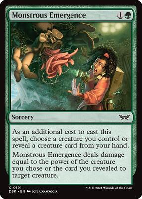 Monstrous Emergence card from Duskmourn: House of Horror