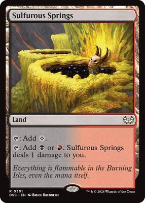 Sulfurous Springs card from Commander: Duskmourn: House of Horror