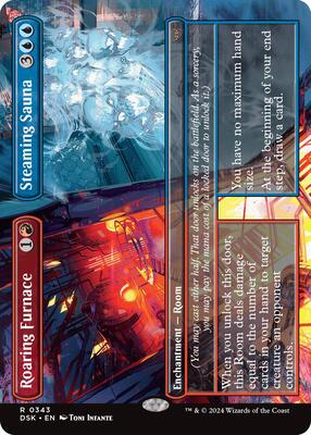 Roaring Furnace // Steaming Sauna (Borderless) card from Duskmourn: House of Horror