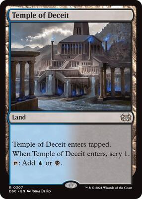 Temple of Deceit card from Commander: Duskmourn: House of Horror