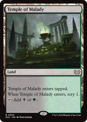 Temple of Malady card from Commander: Duskmourn: House of Horror