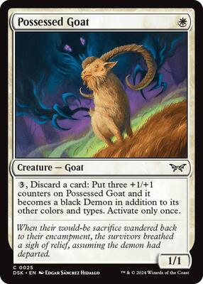 Possessed Goat card from Duskmourn: House of Horror