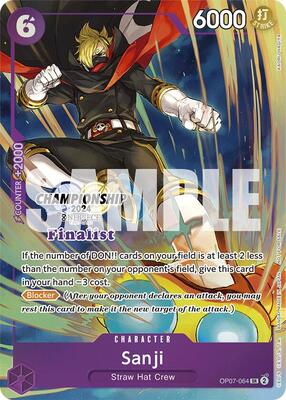 Sanji (Championship 2024 Finalist Card Set) card from One Piece Promotion Cards