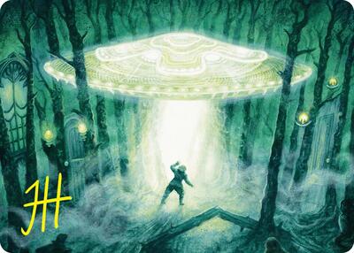 Unidentified Hovership Art Card (Gold-Stamped Signature) card from Art Series: Duskmourn: House of Horror