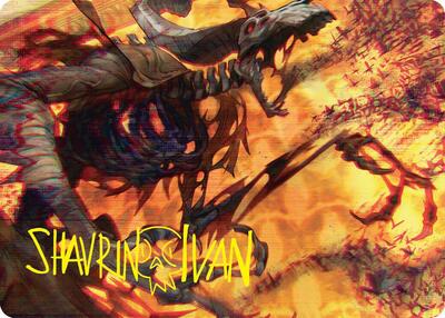 Unwanted Remake Art Card (Gold-Stamped Signature) card from Art Series: Duskmourn: House of Horror