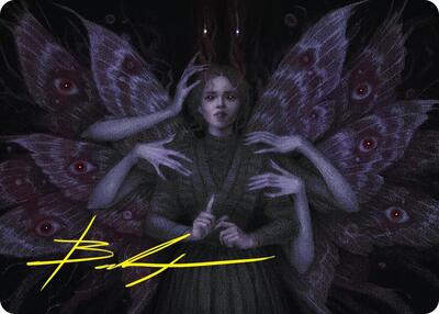 Demonic Counsel Art Card (7/54) (Gold-Stamped Signature) card from Art Series: Duskmourn: House of Horror