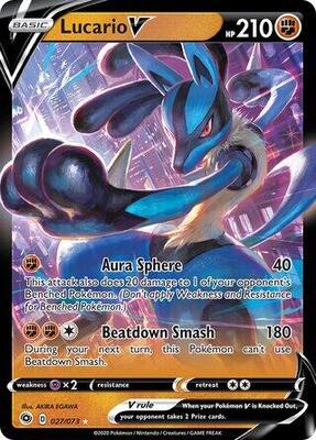 Lucario V - 027/073 (Non-Holo) card from Deck Exclusives