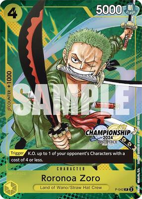 Roronoa Zoro (CS 2024 Event Pack Finalist) card from One Piece Promotion Cards