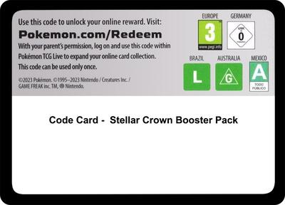 Code Card - Stellar Crown Booster Pack card from SV07: Stellar Crown
