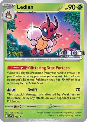 Ledian - 133 (Prerelease) [Staff] card from SV: Scarlet & Violet Promo Cards