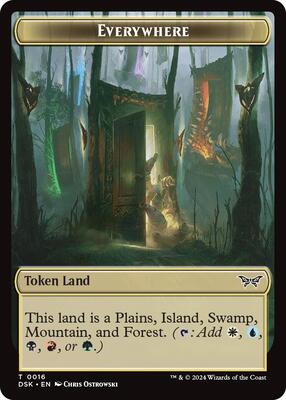 Everywhere // Copy Double-Sided Token card from Duskmourn: House of Horror